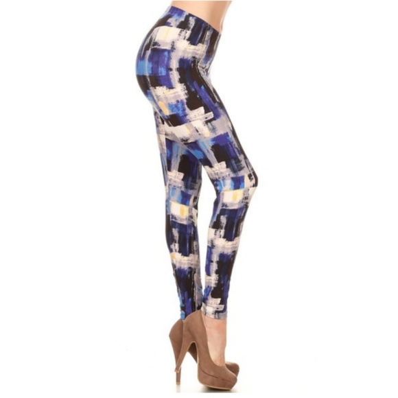 Abstract Blue Leggings - Picture 1 of 3